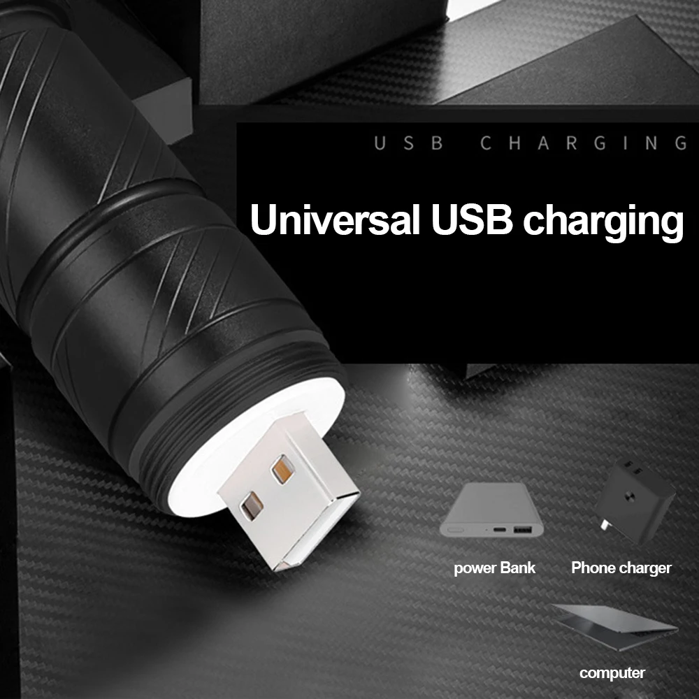 Мини светодиодный светильник-вспышка с USB перезаряжаемым бликовым телескопическим зумом портативный фонарь с 3 режимами водонепроницаемый светильник-вспышка для походов на открытом воздухе