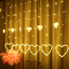 

Confession Heart-Shaped Curtain String Light 2.5m 138leds Fairy LOVE Lamp for Valentine's Day Wedding Party Indoor Outdoor Decor