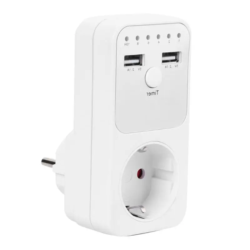 Timer Outlet AU UK FR BR EU Plug Timing Switch Socket USB Charger Adapter