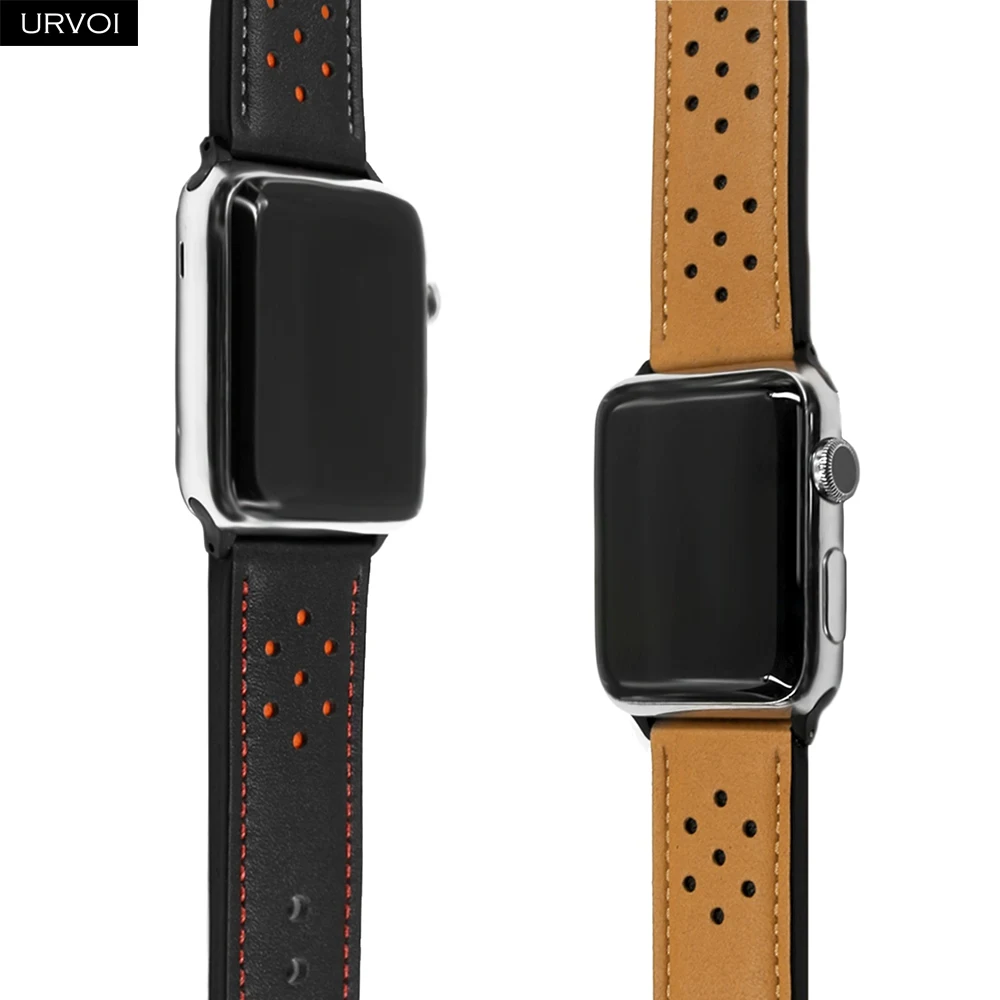 Ремешок URVOI для Apple Watch series 6 5 4 3 2 1 SE ремешок из натуральной кожи с цветком сливы iWatch