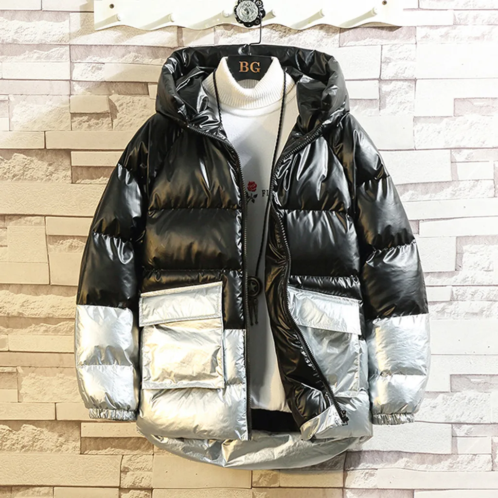 Abrigos mujer invierno chaqueta hombre новое зимнее пальто мужское зимнее повседневное комбинированное контрастное теплое хлопковое пальто