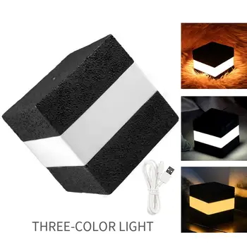 

Black Energy Saving Square Night Light Sense DIY Colorful Decoration Usb Charging Night Light Atmosphere Lamp Creative Gray