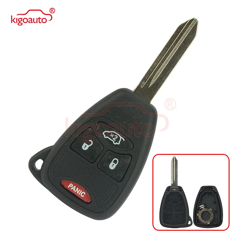 Kigoauto Remote Head key Shell Case for Chrysler Dodge Jeep 3 Button with Panic 2005 2006 2007 2008 2009 2010 2011 2012