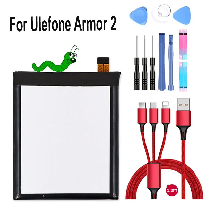 Новинка для Ulefone armor 2 батарея 4700 мАч батарея 5,0 дюймов Helio P25 батарея+ USB кабель+ набор инструментов