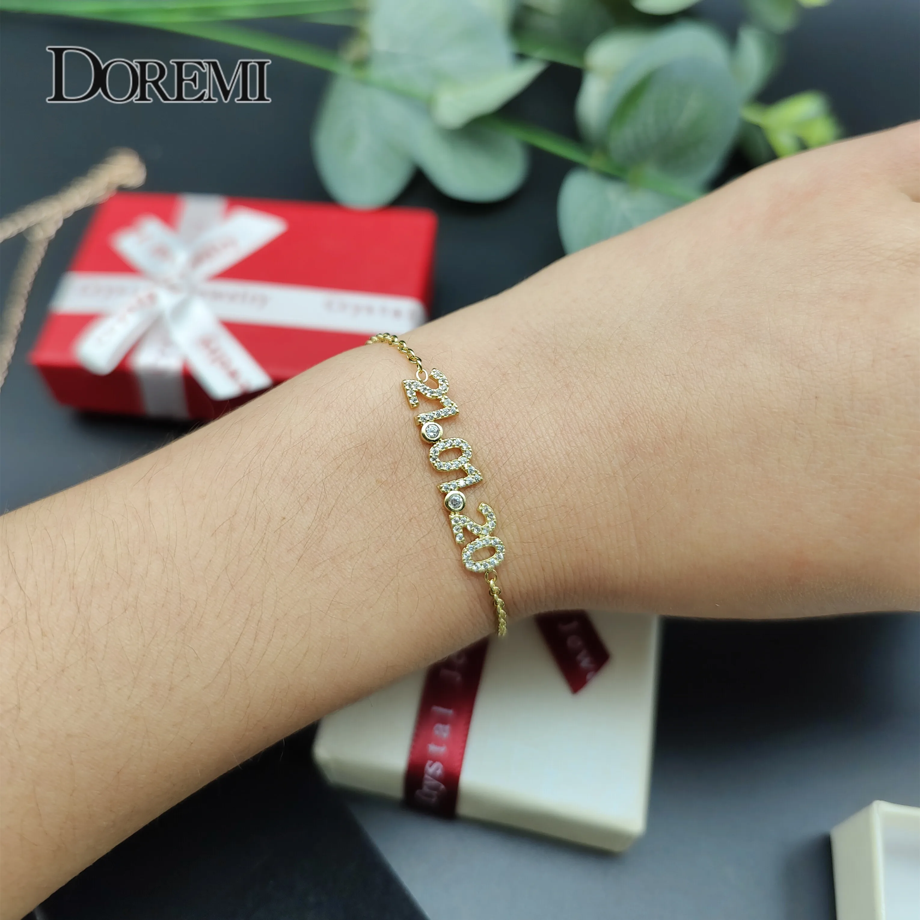 Jewelryonclick Genuine Multi Stone Gold Plated Bracelets for Women Birthday Gift Length 6.5,7,7.5,8 Inch