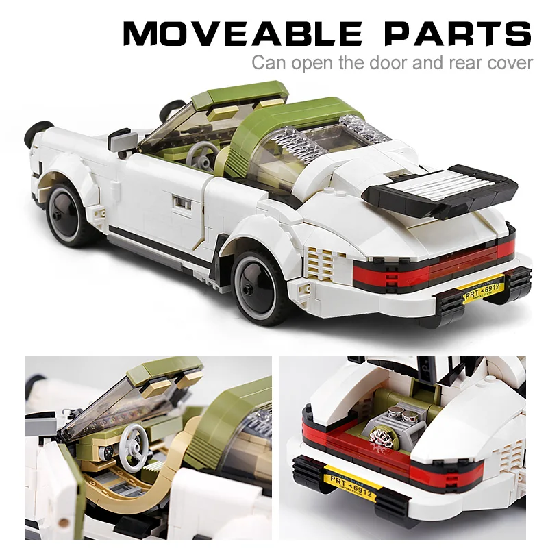 Yeshin 13103 Moc Technic Машинки Игрушки белый классический спортивный скоростной автомобиль строительные блоки кирпичи наборы модели игрушки для детей Рождественский подарок