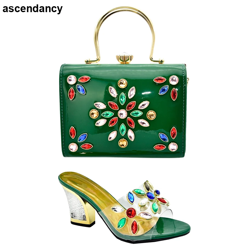 New African Shoe and Bags Women Italian Matching Shoes and Bag Set
