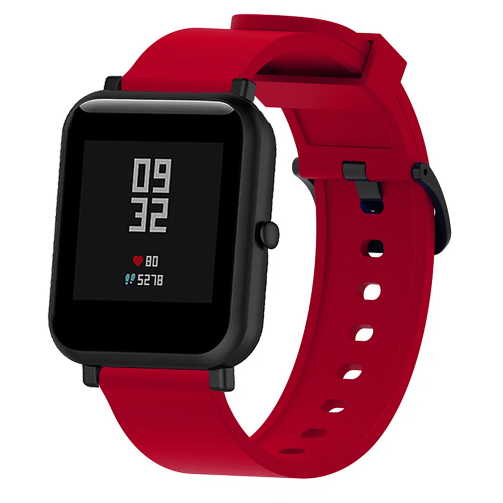 Силиконовый ремешок для Xiaomi Huami Amazfit Bip Смарт-часы 20 мм сменный Браслет Смарт-Аксессуары