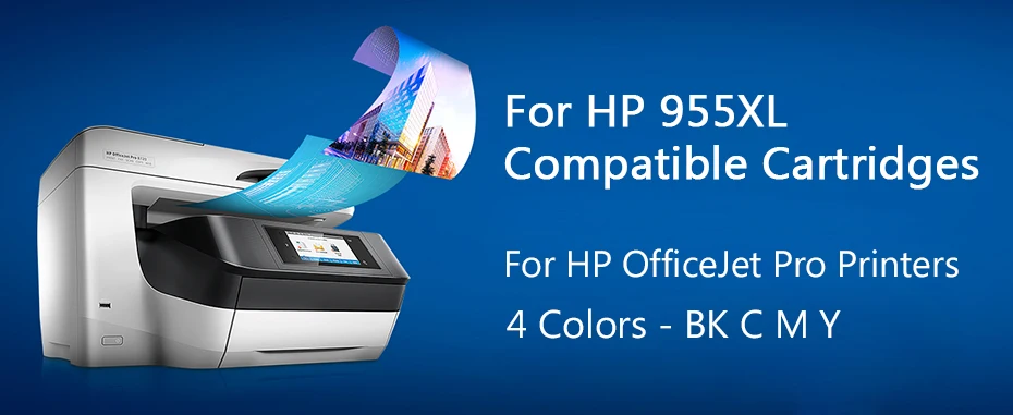 4pc HP 955XL Ink Cartridge For HP Officejet Pro 7740 8210 8702