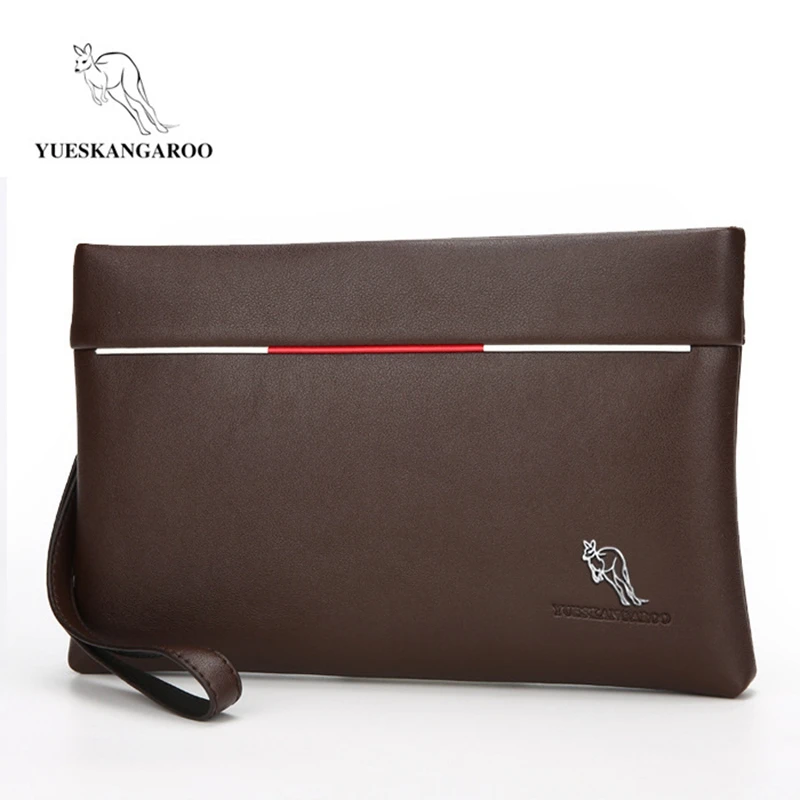 YUESKANGAROO, мужской клатч, мягкая кожа, большая вместительность, деловые кошельки-конверты, повседневный удобный кошелек для телефона, мужские длинные кошельки