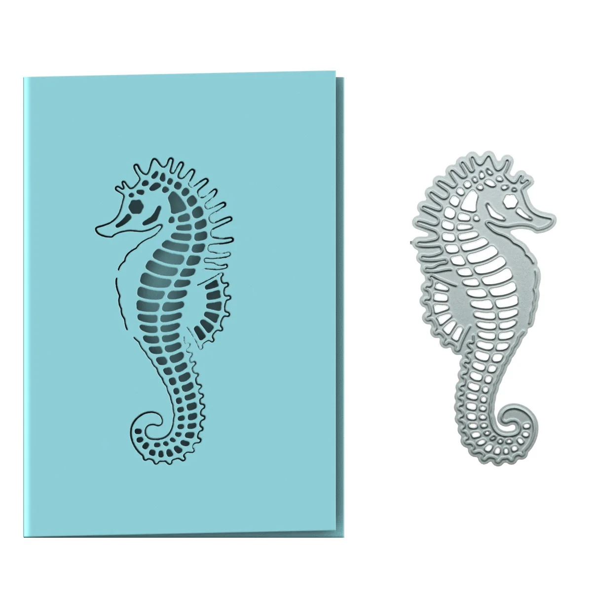 

Cut Out Hippocampus Pattern Metal Cutting Die Cutter DIY Card Cover Scrapbook Clipart Decorating Papercraft Mold Template