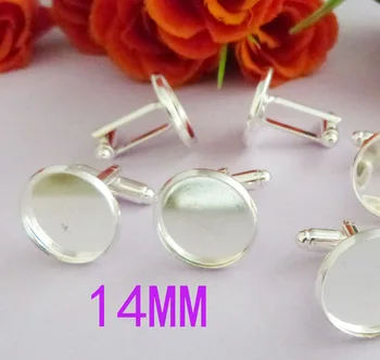 

300PCS/Lot 14mm round Antique Copper bezels base tray photo frame brass cuff links,custom photo cufflinks