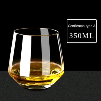 

Fashion 200-400ML Whiskey Glass Cup Lead-free Wine Glass Wheat Stemless Beer Mug Vodka Cup Drinkware Bar Tools Gentleman's Glass