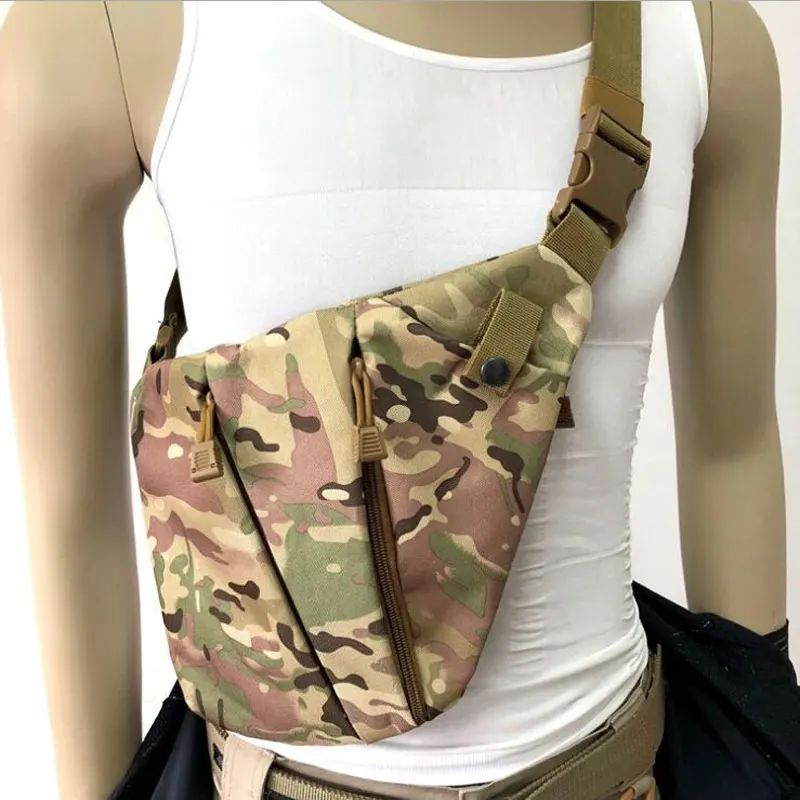 

Tactical Gun Holster Military Storage Pistol Concealed Nylon Gun Bag Anti-theft Men's Hunting Camo Right Shoulder Chest Bag