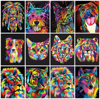 

EverShine 5D Paint By Number Cat Hand Painted Coloring By Numbers Anmals Drawing Canvas Wall Art Kits Home Decor