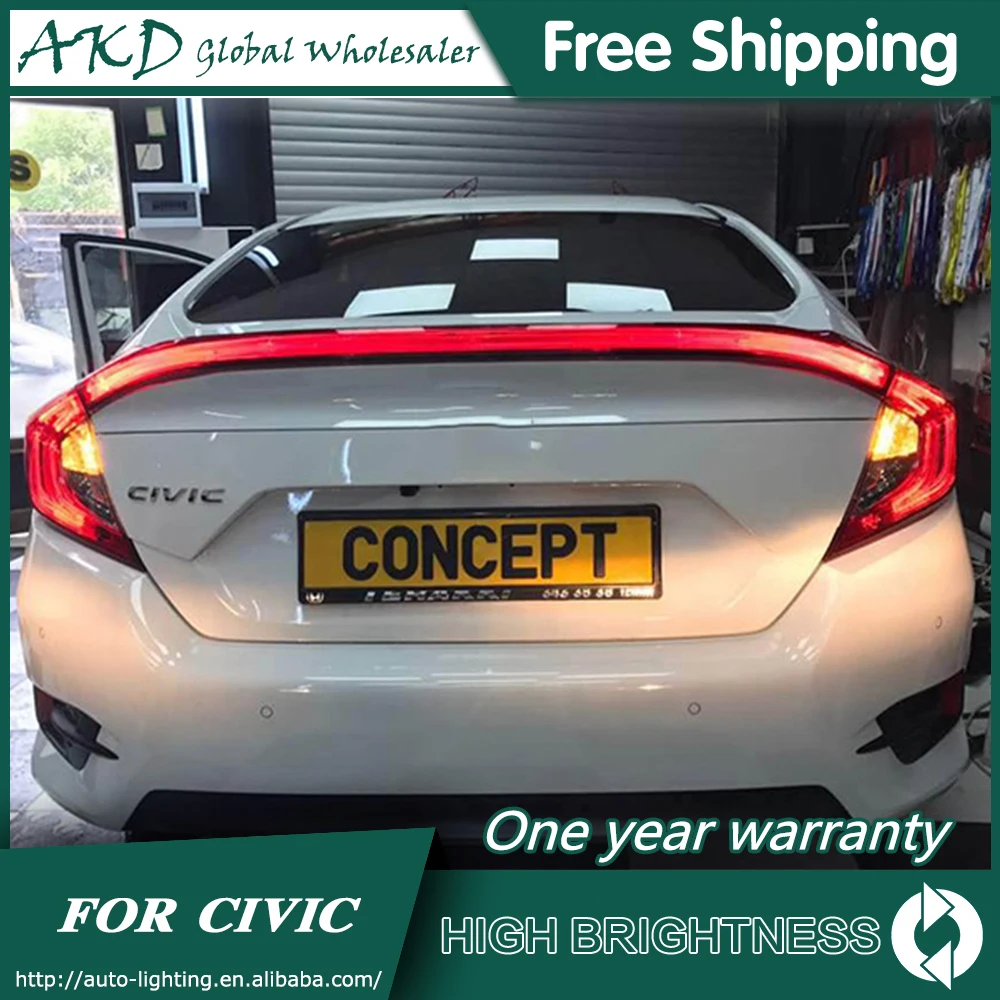 Задний фонарь для автомобиля Honda CIVIC X G10- седан хвост светильник s светодиодные противотуманные светильник s СИД DRL дневные ходовые светильник тюнинг автомобильные аксессуары