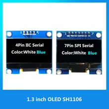1.3 polegadas módulo oled branco/azul spi/iic i2c comunicar cor 128x64 1.3 polegada oled lcd display led módulo 1.3
