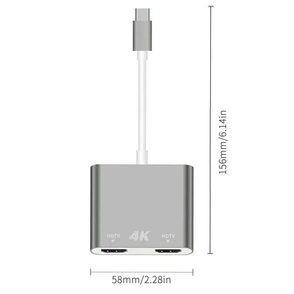 Type-C USB-C USB 3,1-Dual HDMI 4K конвертер адаптер для samsung S8 S9 для MacBook зарядный порт USB-C конвертер Кабель
