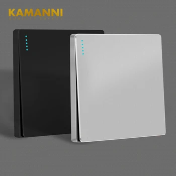 

KAMANNI wall switch gray 1 gang combination button LED light switch on / off wall switch button switch plastic panel