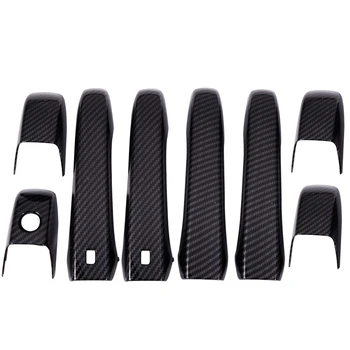 

1 Set Weatherproof ABS Door Handle Cover Trim Carbon Fiber Side Smart Door Handle Cover Trim, for Jeep Grand Cherokee Patriot