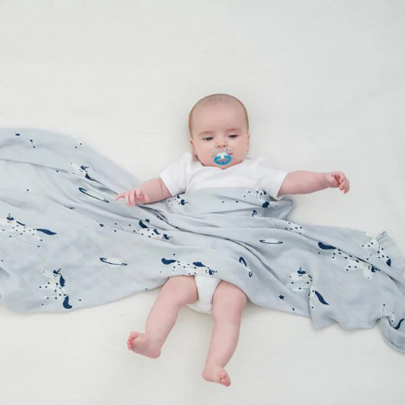 Новорожденное полотенце одеяло муслин ребенка пеленать пеленание детское Марлевое Пеленальное полотенце 120*120 см Портативный для коляски