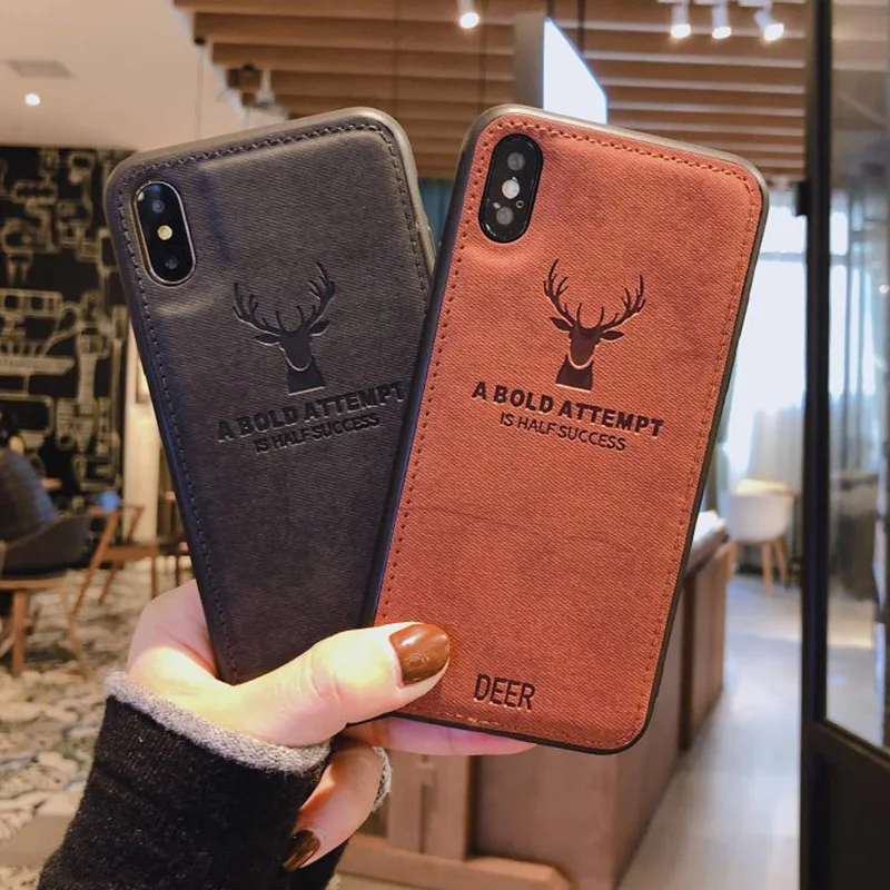 Роскошный Матовый чехол с оленем и рисунком оленя для iPhone X XR XS Max 8 7 6 6S Plus |