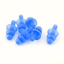 3 пары мягких силиконовых водонепроницаемых беруши для плавания протектор синий