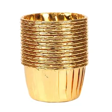 Новые цвета 50 шт. маленькие кромки локон Бумажные Формочки для кекса двухсторонние алюминиевые стаканы для выпечки тортов выпечки оберточная бумага для кексов чашки