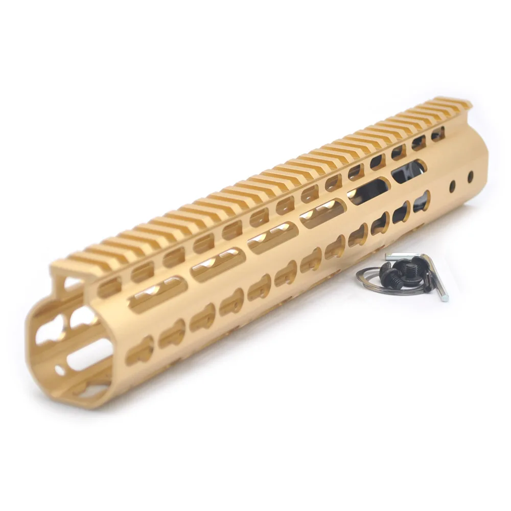 Aplus 12 ''дюймовый Keymod Handguard Rail поплавковая система крепления NSR/M16/M4/AR-15 серии алюминий/сталь гайка роскошный местный золотой цвет