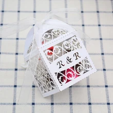 Белый лазерный разрез филигрань на заказ Свадебная вечеринка коробка для сладостей