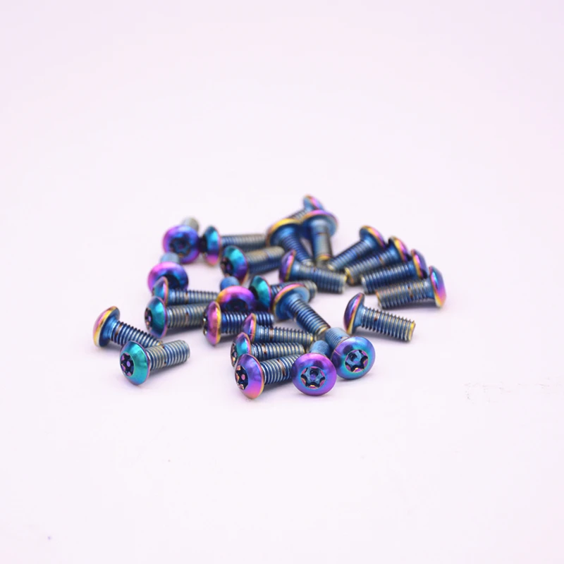 

2pcs guard against theft Screw Bolts M5 x12mm Bike Water Bottle Cage Screw Plating colorful steel Screw bike parts