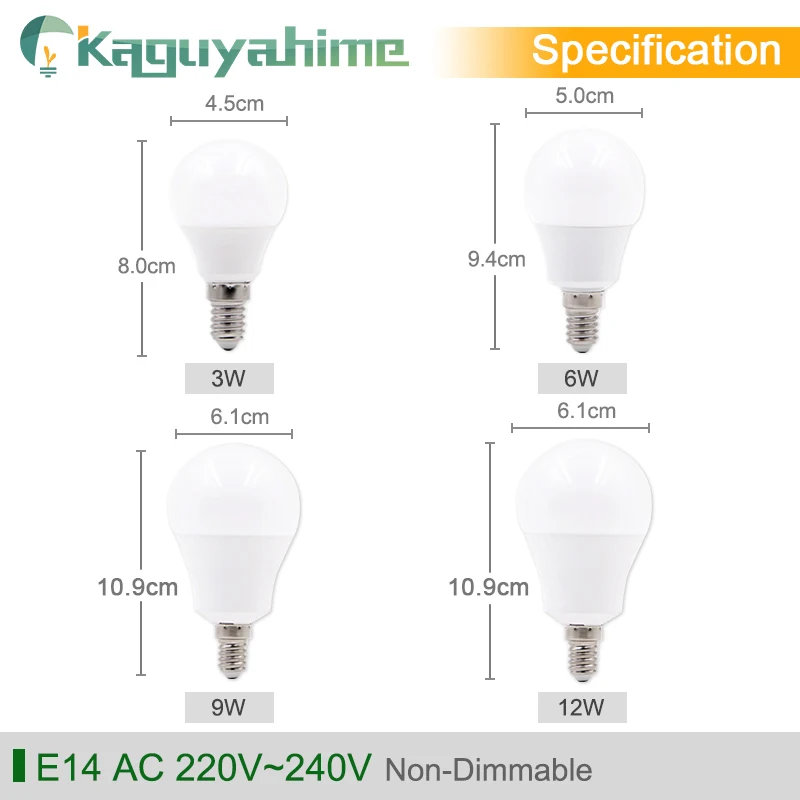 Kaguyahime диммируемая 1 шт./5 шт. E27 светодиодная лампа E14 Светодиодная 3 Вт ~ 20 220 В