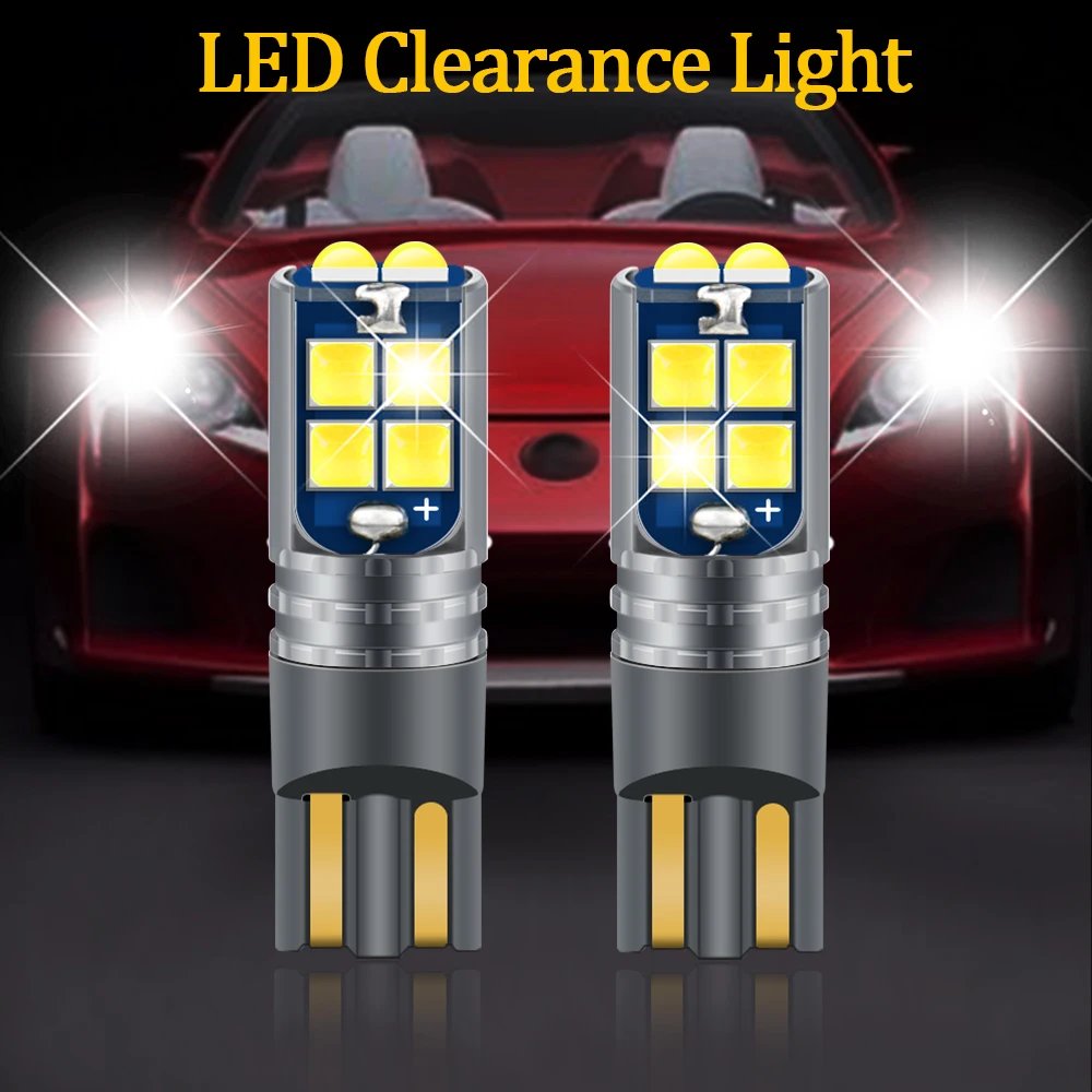 10 шт. T10 W5W 194 Canbus 3030 10smd с линзой для салона автомобиля, лампы для чтения, зазор для Чтения номерного знака, стояночный светильник, автомобильная лампа