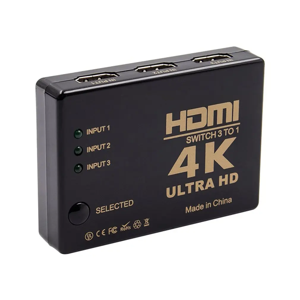 3 порта 4K* 2K 1080P Переключатель HDMI селектор 3x1 разветвитель коробка Ultra HD для HDTV мультимедийный коммутатор горячая распродажа