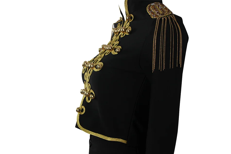 New Autumn And Winter Ladies Club Bandage Suit Black White Fringed Shirt And Pants 2 Pieces Two-Piece Club Party Suit