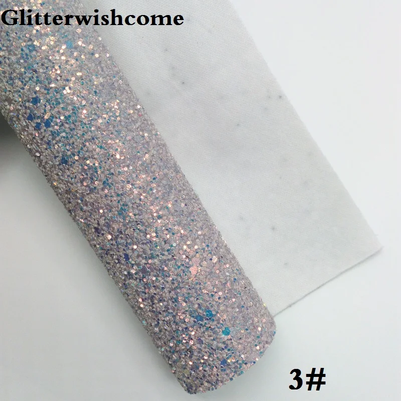 3 Glitterwishcome 30X134 см мини-рулон виниловая для бантов массивная блестящая кожаная ткань виниловая блестящая ткань для бантов, GM262 - Цвет: 3