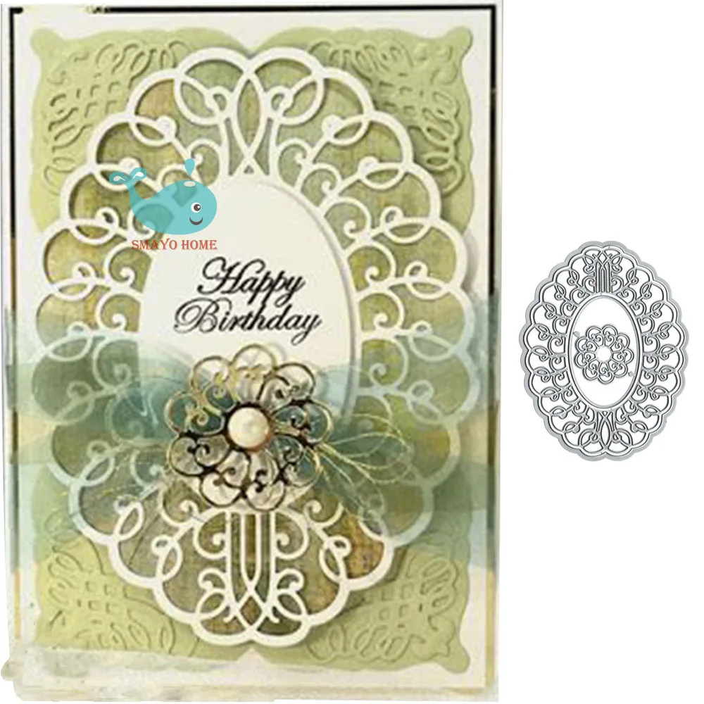 

Lace oval Frame Metal Cutting Dies Scrapbooking Stencil for Album Paper DIY Gift Card Decoration Embossing Dies New 2019