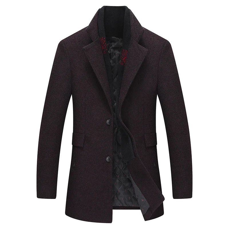 2019 New style Winter Coat Men Fashion Double Collar Windproof Thicken Woolen Coats Mens Outwear Winter Jacket Thick Warm Parka 2019 New style Winter Coat Men Fashion Double Collar Windproof Thicken Woolen Coats Mens Outwear Winter Jacket Thick Warm Parka