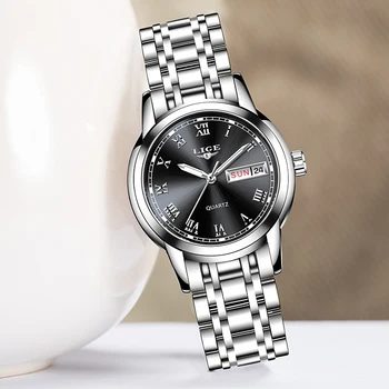 

LIGE 2020 New Women Watches Top Brand Luxury Stainless Steel Strap Wristwatch for Women Casual Clock Stylish Quartz Ladies Watch