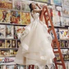 Exquisite Scoop Ruffles Champagne Wedding Dresses Customized Lace Bridal Gown for Women Robe de Mariee Plus Size Bride Dress 2