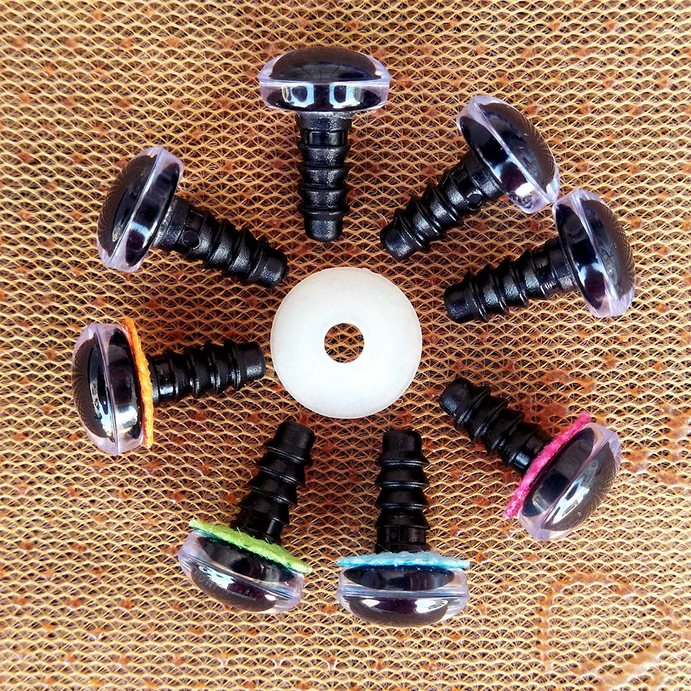 High Quality 48pcs 3D Glitter Plush Plastic Safety Eyes For Toys Amigurumi Doll Making Eyes For Dolls Mix Animal Box 12mm 4