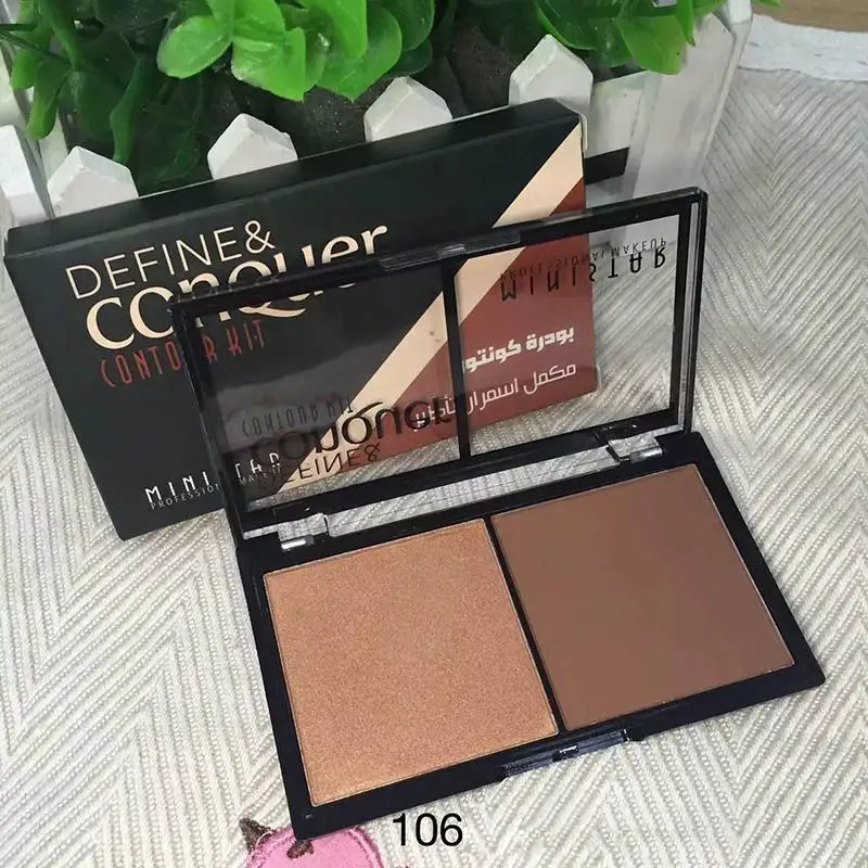 2 Colors Face Matte Powder Bronzer Highlighter Palette Set Trimming Powder Face Affordable Personality Fashion Comfort