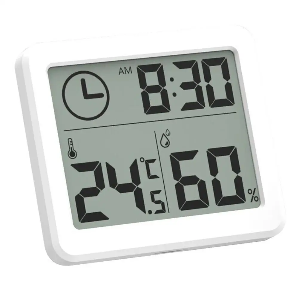 

Electric Digital Clock LCD Display Screen Home Thermometer Hygrometer Temperature Snooze Function Desk Alarm Clock