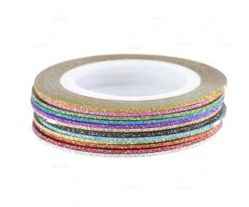 

Nail Glitter Gold Silver Stripping Tape Line Strips Decor Tools 1mm Nail Sticker DIY Beauty Accessories / 1000pcs