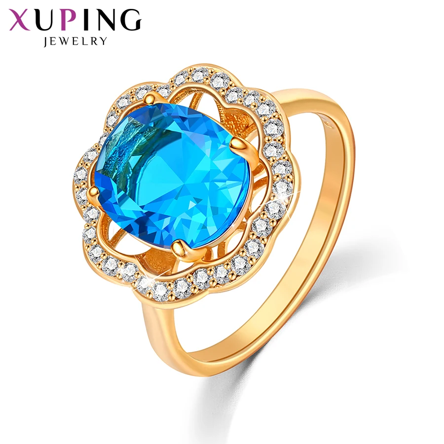 Finger Rings,Womens Ring,Jewelry Rings,Ring Jewelry Xuping Jewelry Fashion Simple Multicolor Stone Promotion Gold Plated Charm Ring for Women Girl Rings 13147