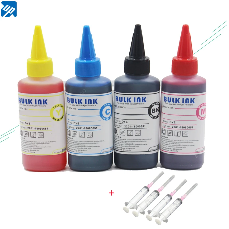 4 x 100ML Universal Refill Ink kit for Epson workforce WF-3620 WF-3640 WF-7620 WF-7610 WF-7110 wf-7710 wf-7720 wf-7715 printer