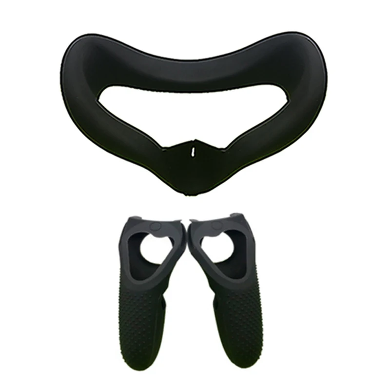 Силиконовый чехол, противоскользящий защитный чехол для Oculus Quest VR, контроллер гарнитуры, Противоударная ручка, чехол, маска для глаз, накладка - Цвет: 3pcs Black