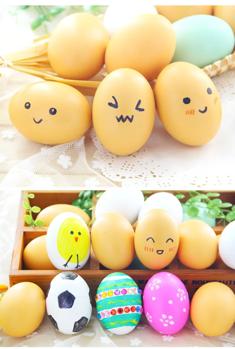 Wooden Easter Eggs Hand Crafts DIY Painting Sensory Toys 3PCSLOT Montessori Educational Children's Creativity Gift for Teacher (11)