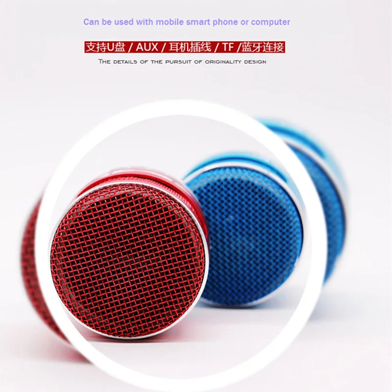 A9D Мини Bluetooth колонки с микрофоном Стерео Саундбар Поддержка FM радио TF карта светодиодный портативный динамик с металлической поверхностью музыкальный центр