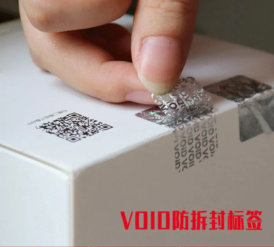 

Anti-counterfeiting label attached to the seal, anti-counterfeiting label VOID visible when unpacking Stickers